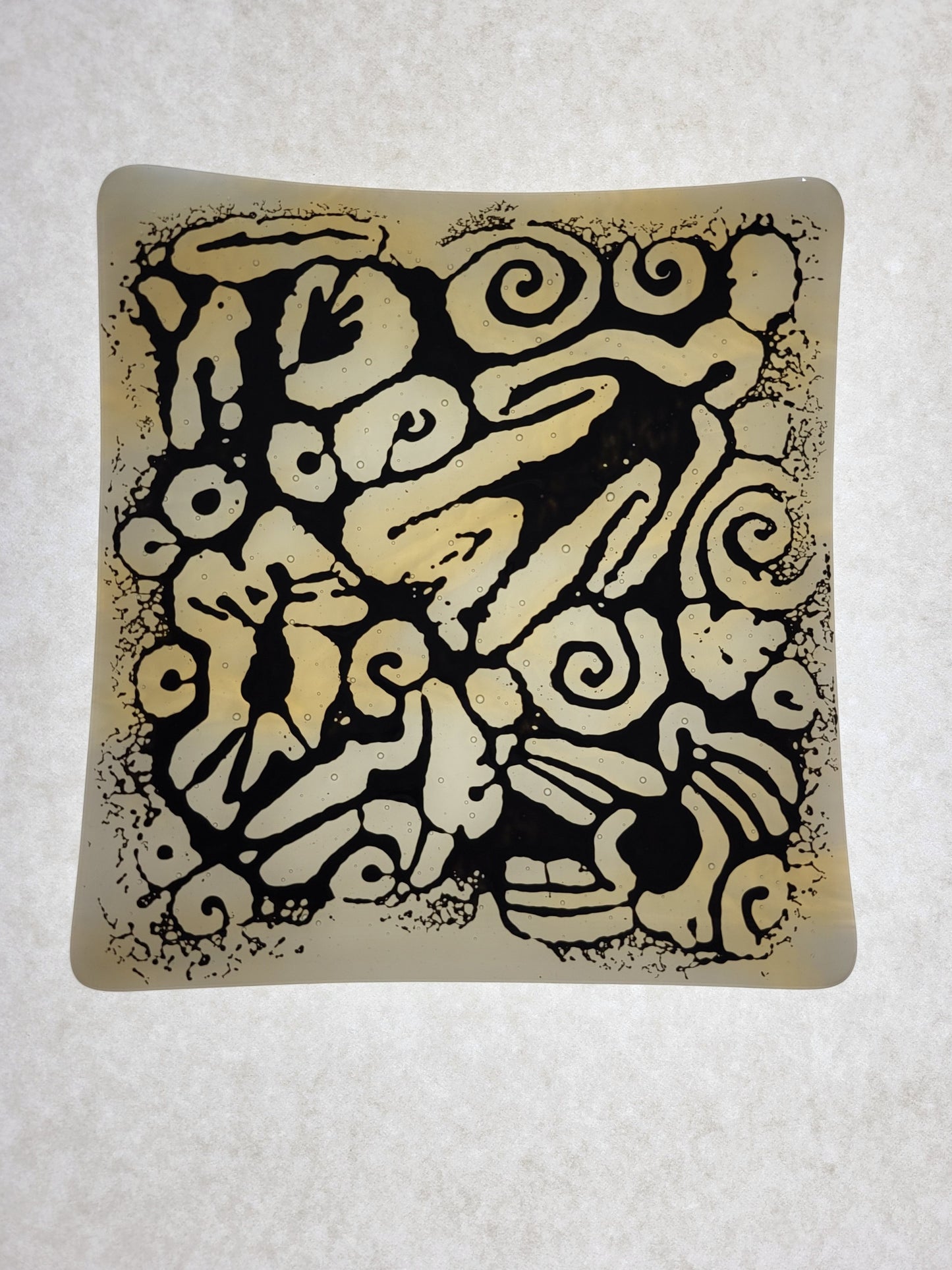 PETROGLYPH - Man with deer and other icons