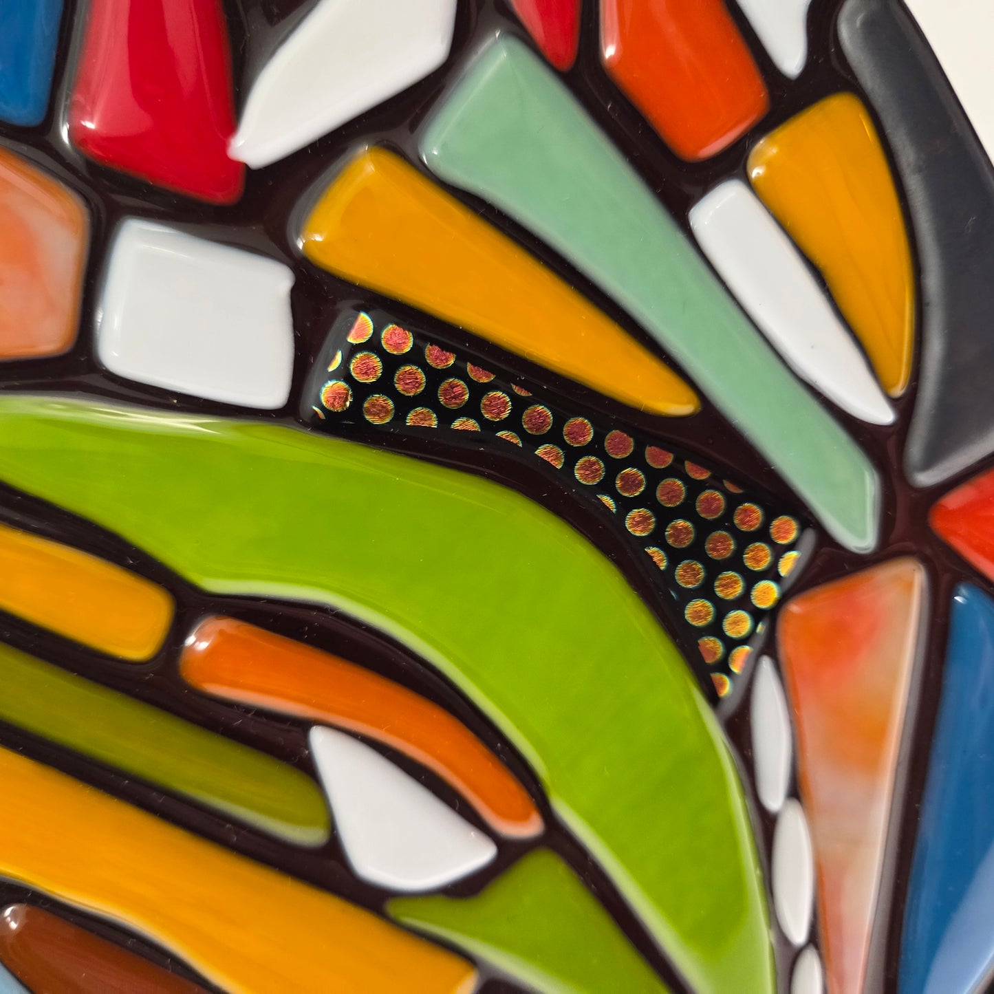Abstract Mosaic with pops of sparkly dichro