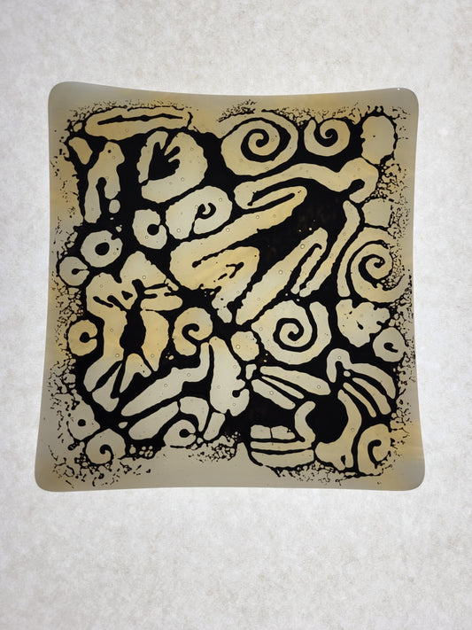 PETROGLYPH - Man with deer and other icons